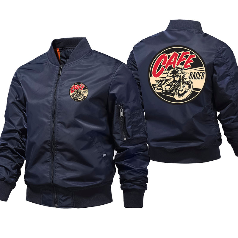Thumbnail: Cafe Racer Motorcycle Bomber Jacket Men Hot Sale Warm Fashion Outwear Brand Coa