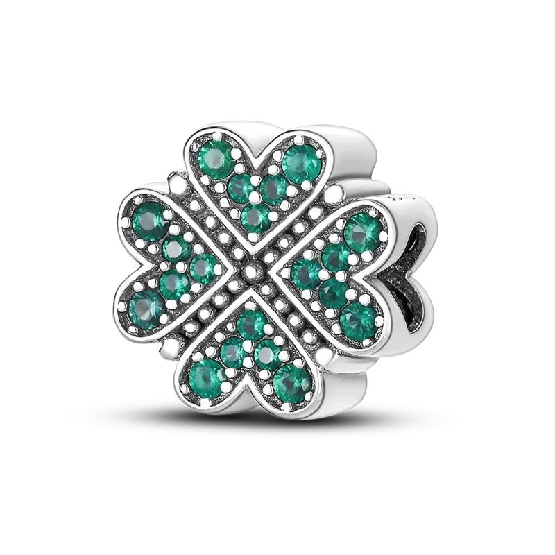 Thumbnail: 2022 New 925 Sterling SilverGreen Series Four-leaved Series Beads Charm Pendant