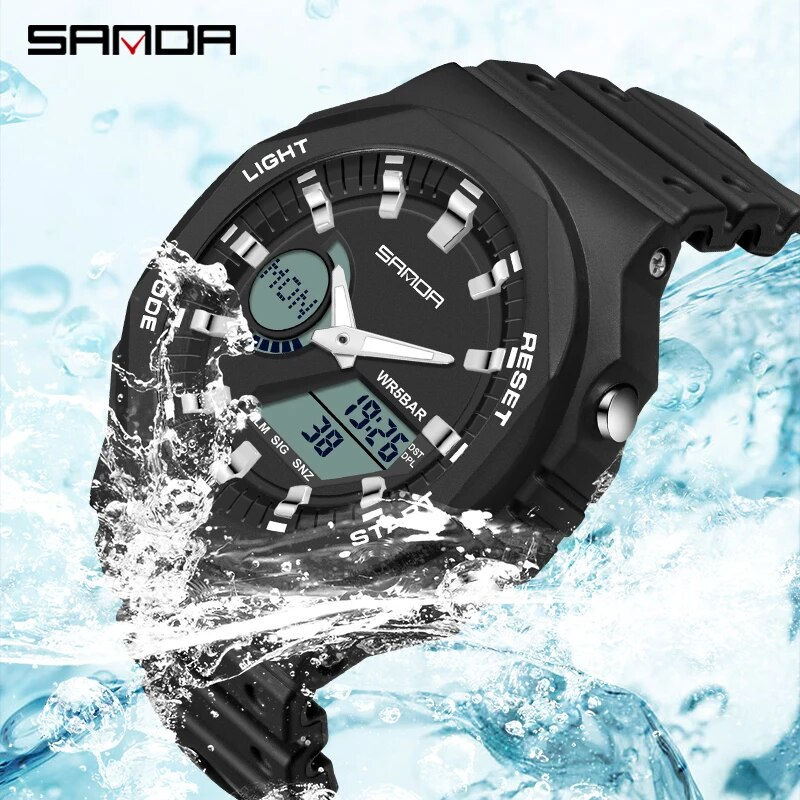 Thumbnail: SANDA Outdoor Sports Watches Men Ms LED Digital Watches Military Waterproof Dat