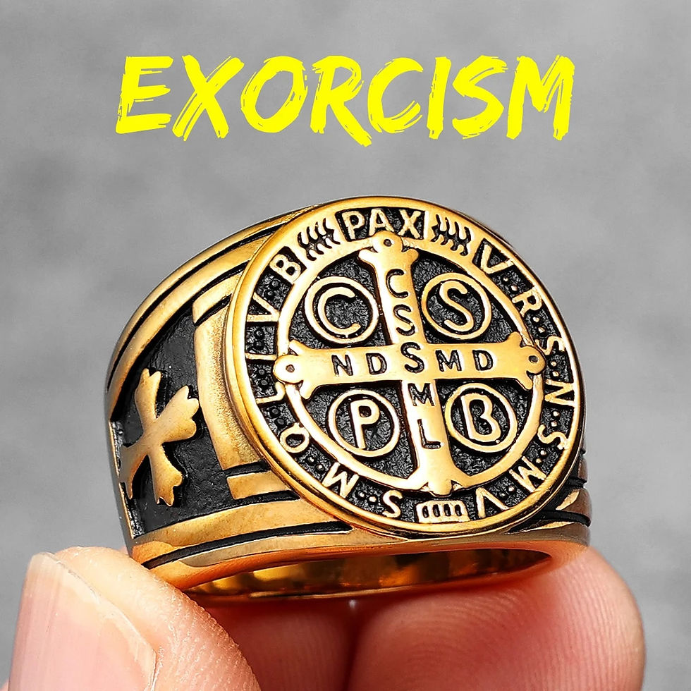 Thumbnail: Catholic Saint Benedict Exorcism Amulet  Men Rings Stainless Steel Women Jewelr