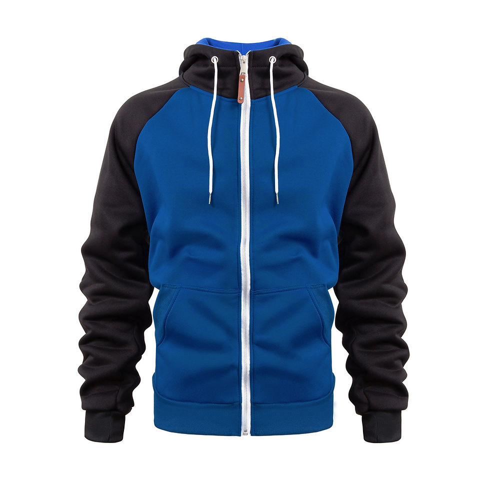 Thumbnail: Men's hooded sweatshirt with long sleeves, zippered closure, medium long pocket