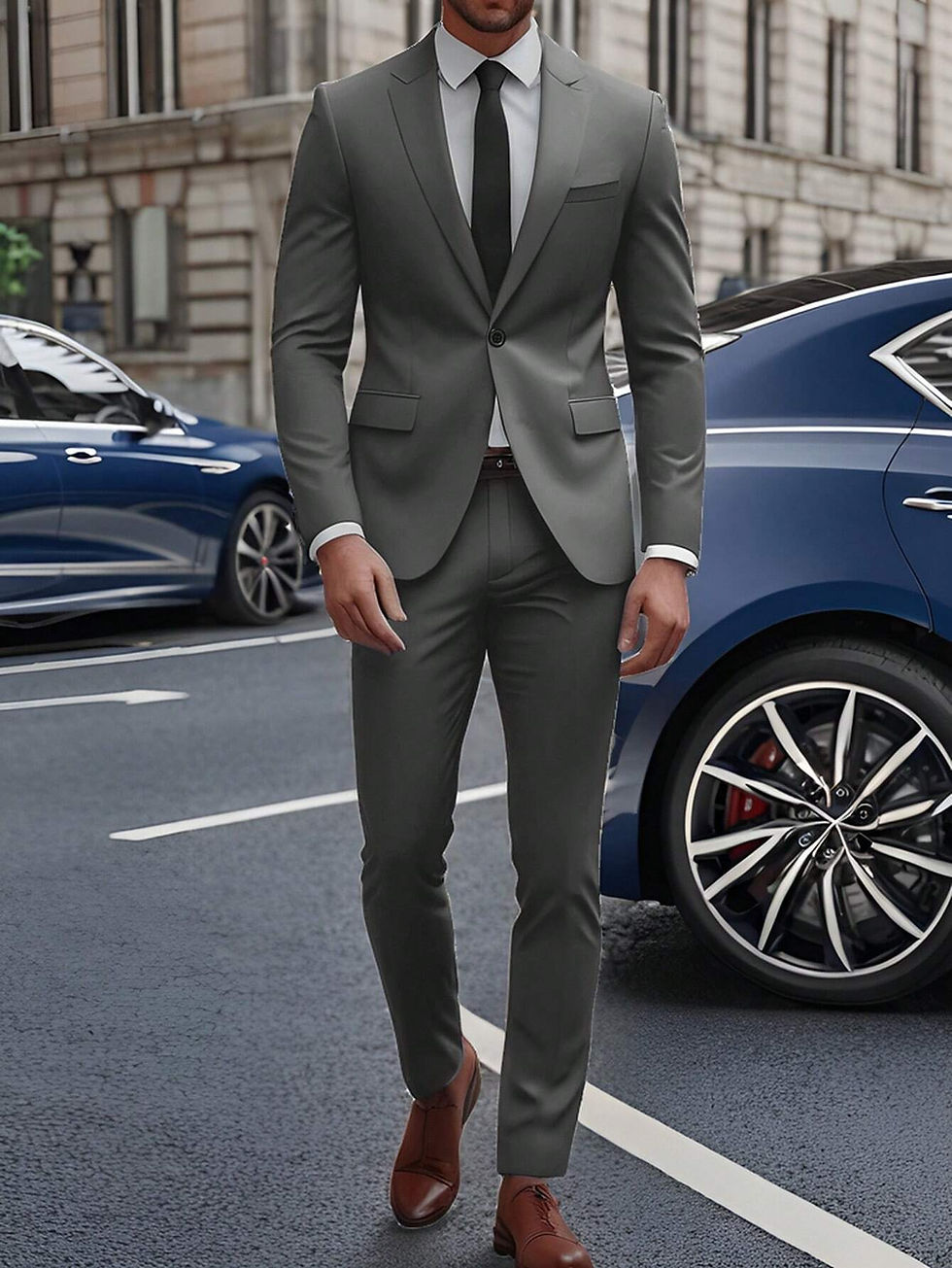 Thumbnail: Manfinity Mode Men Single Button Blazer & Pants