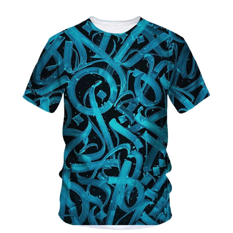 Thumbnail: Summer New Creative Graffiti Art graphic t shirts Men Casual Bohemian Personali