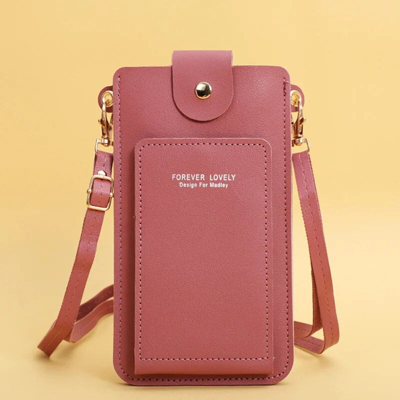 Thumbnail: Women Bags Soft Leather Wallets Touch Screen Cell Phone Purse Crossbody Shoulde
