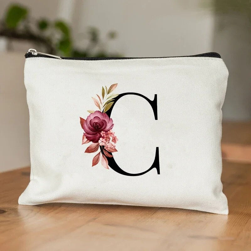 Thumbnail: A-Z Alphabet Cosmetic Storage Bag Initial Graduation Gifts for Teacher Flowers 