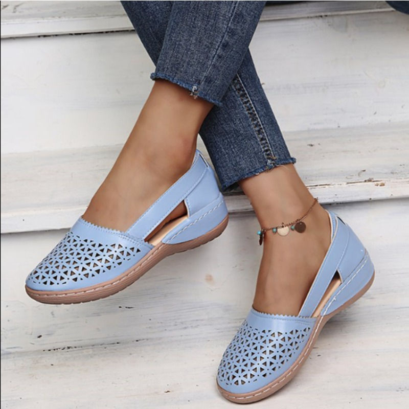 Miniatura: Women's Sandals 2024 Summer Handmade Ladies Shoes Leather Breathable Sandals Wo