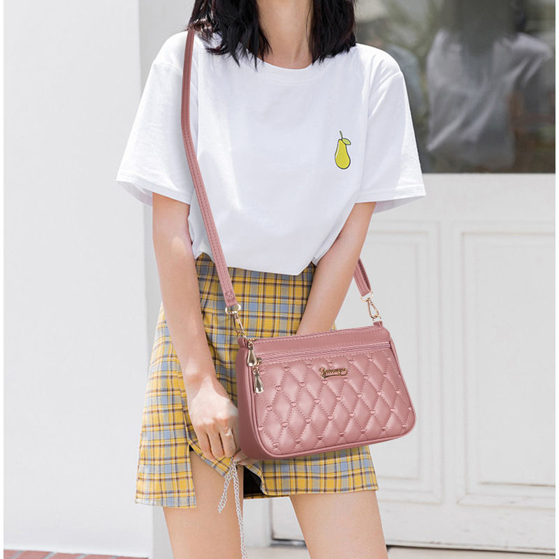 ภาพขนาดย่อ: PU Leather Crossbody Bags Zipper New Fashion Shoulder Bag for Women Large Capac