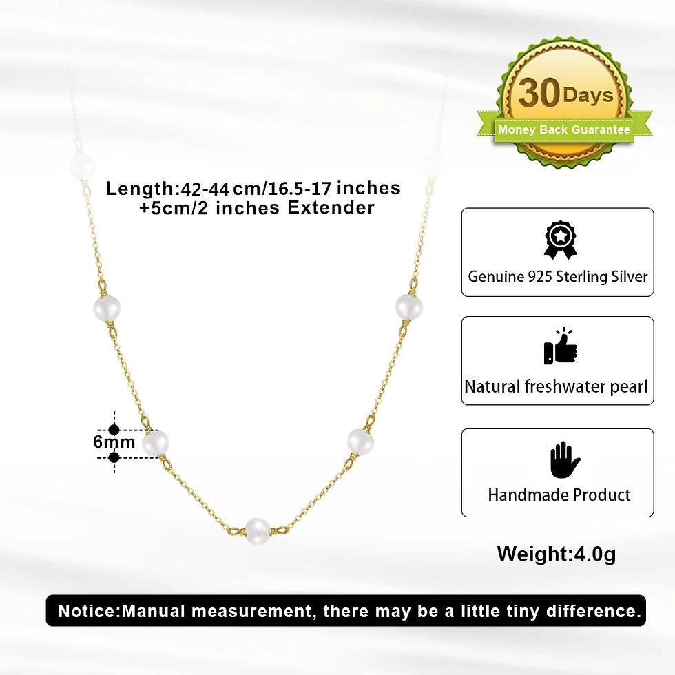 Miniatura: EFFIE QUEEN 14K Gold Plated Natural Baroque Pearl Choker Necklace for Women 925