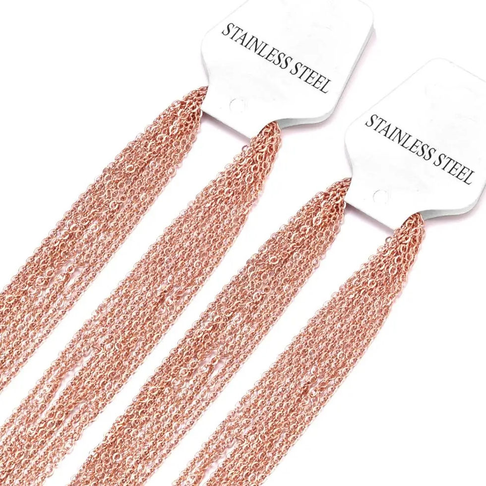 Thumbnail: LUXUSTEEL 10Pcs/Lot Stainless Steel Chains 2mm/1mm O Shape Rolo Link Cuban Long