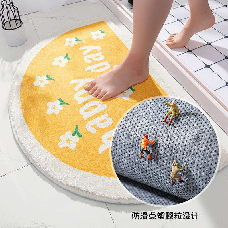 Thumbnail: Soft Floor Mats Small Fresh Text Flowers Rugs Home Entrance Carpet Bedroom Toil