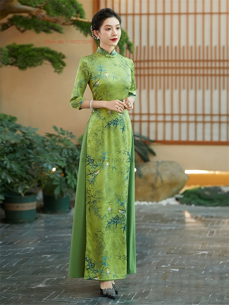 Thumbnail: 2024 vietnam aodai dress improved cheongsam vietnam traditional dress national 