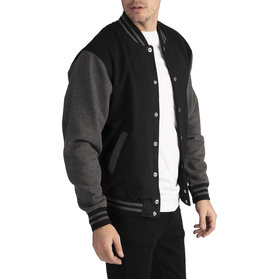 Thumbnail: 2024 New Arrival Fashion Fleece Casual Baseball Uniform Cotton Spliced Regular 