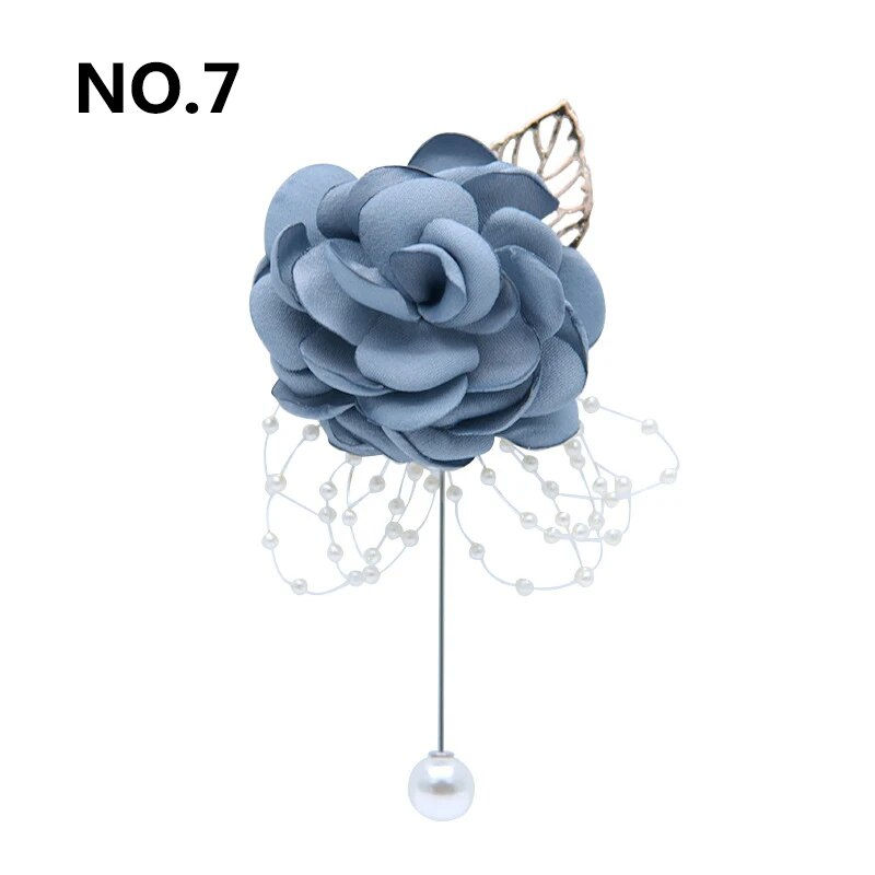 Miniature : Girl Bridesmaid Wrist Flower Corsage Wedding Prom Party Pearl Bracelet Fabric H