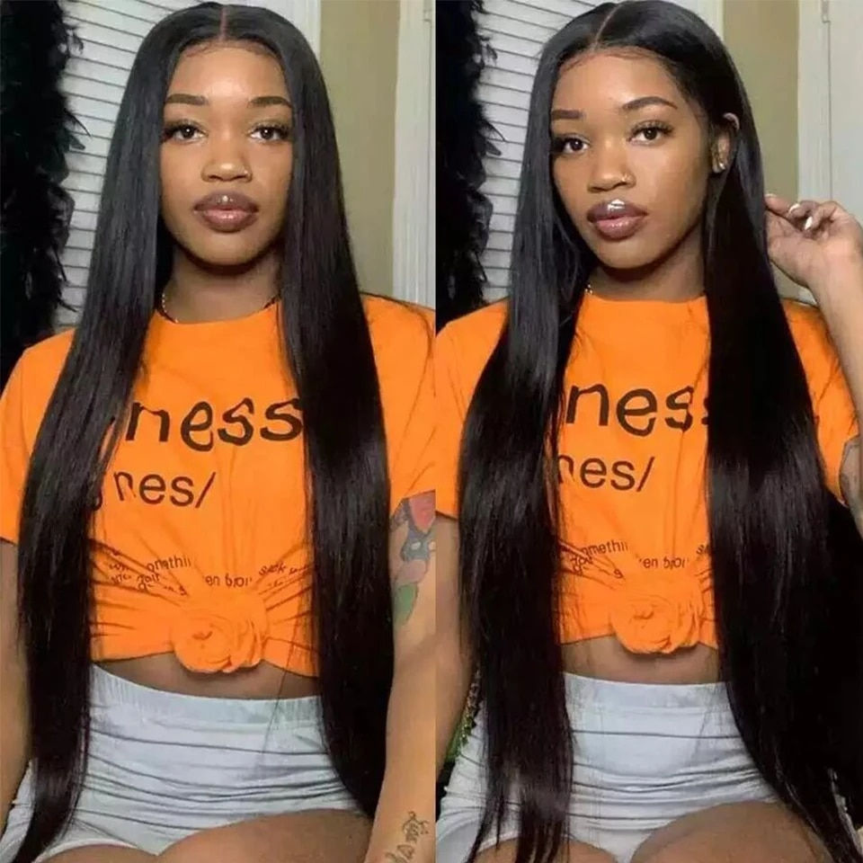 Thumbnail: Lekker Straight 13x1 T Part Lace Front Human Hair Wig For Women Glueless Bob Br