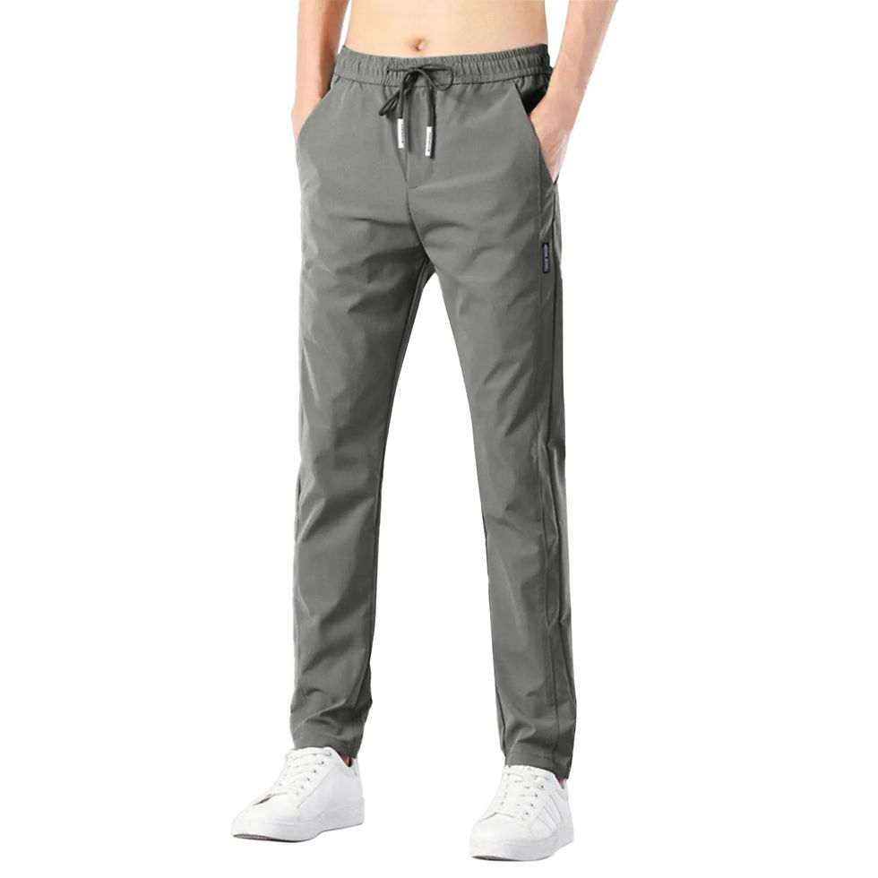 Imej kecil: Men'S Fast Dry Stretch Pants Ice Cool Breathable Straight Pants Running Jogger