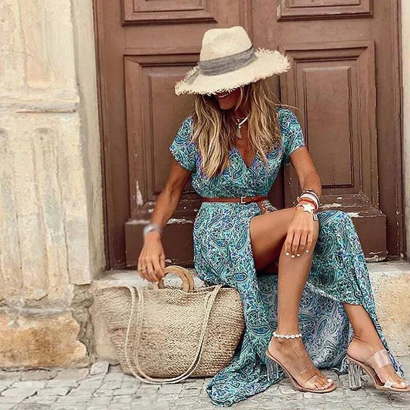 Miniatura: Boho Summer Long Dress for Women Elegant Evening 2023 Vestidos de Mujer Dresses