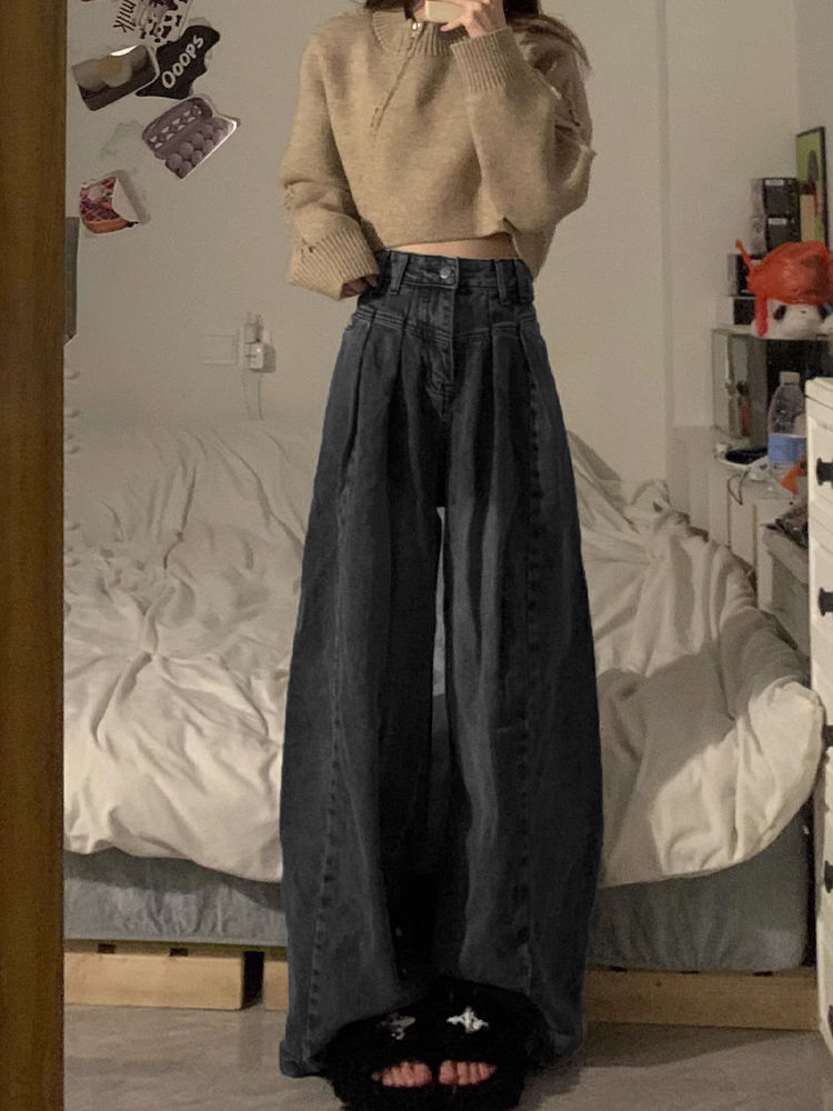 Thumbnail: Vintage Black Jeans Women High Waisted Loose