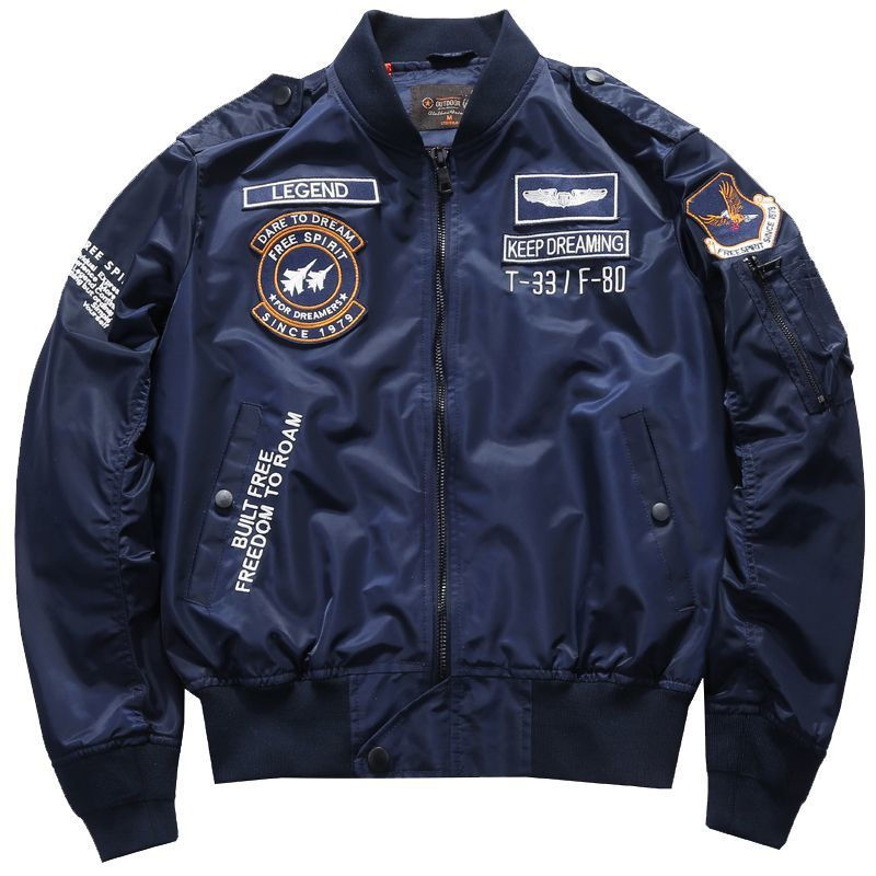 Thumbnail: USA Man's Bomber Jacket Baseball Uniform Air Force One Army Aviation Jumper Avi