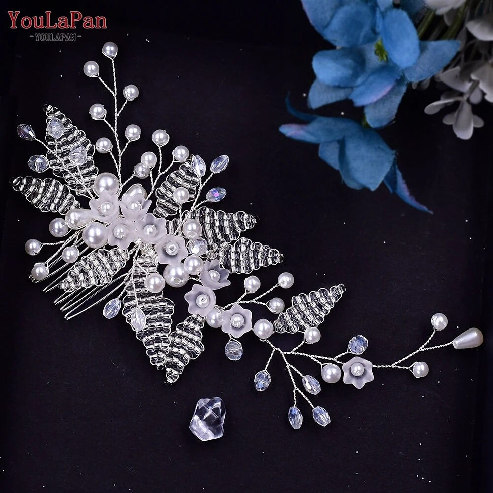 Miniatura: TOPQUEEN HP135 Wedding Hair Comb Bridal Hair Ornaments Crystal Pearl Beaded Hai
