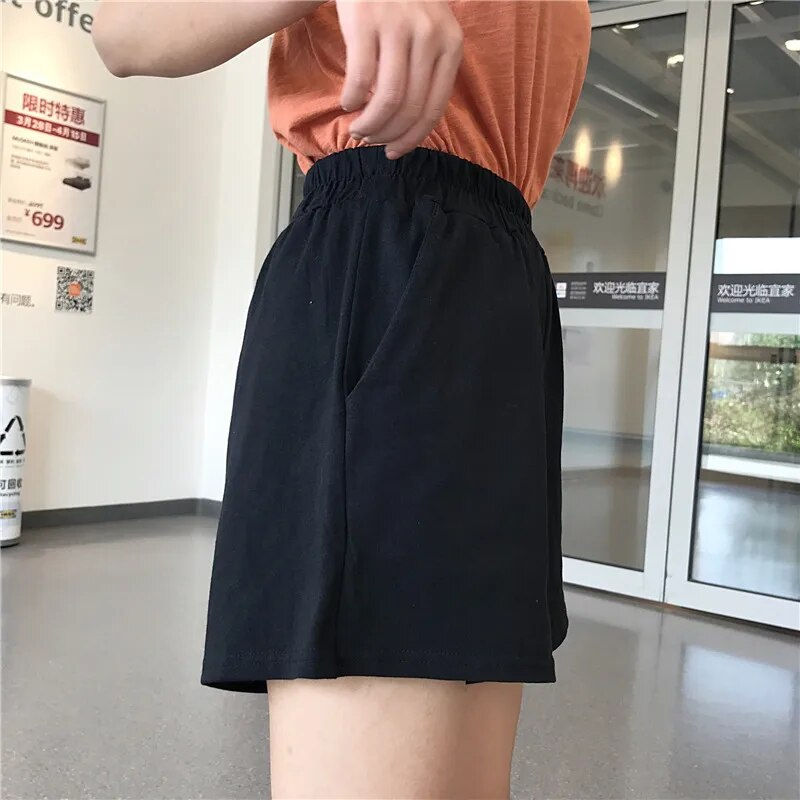 Thumbnail: Women Shorts Black 2024 Summer Fashion NEW Casual Clothes Solid color egan Hip