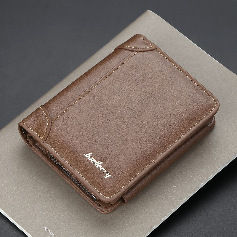 Thumbnail: New PU Leather Men Wallets High Quality Zipper Short Desigh Card Holder Male Pu