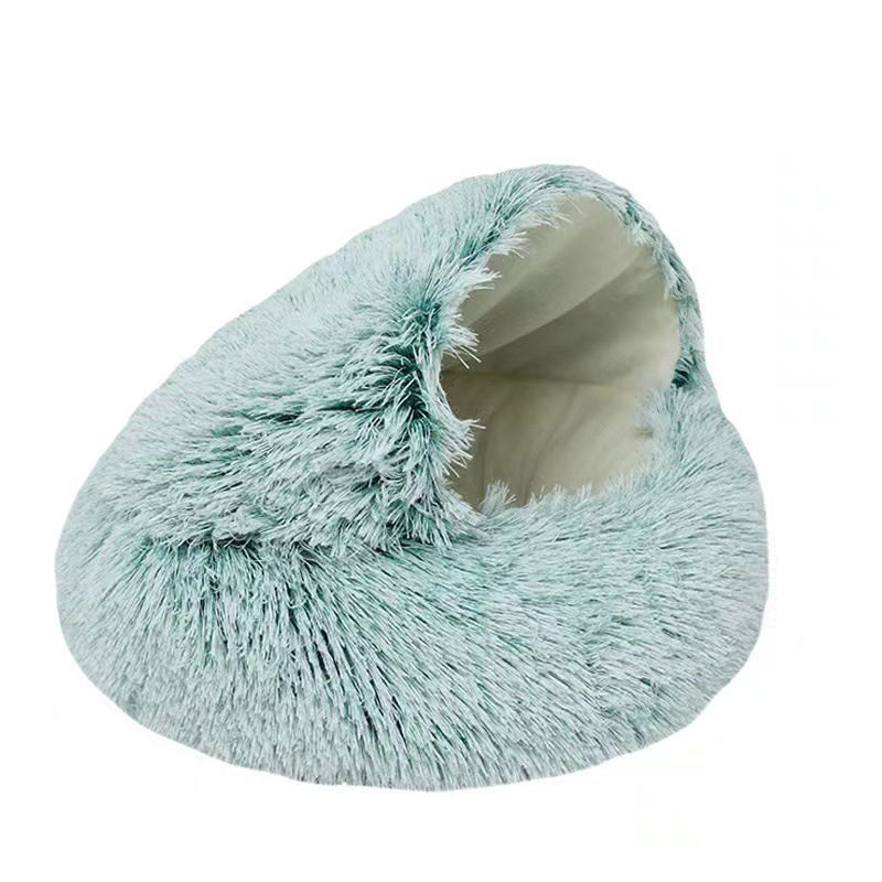 Thumbnail: Cat Bed Pet Mattress Warm Soft Plush Pet Bed with Cover Round  Cat Dog  Sleepin