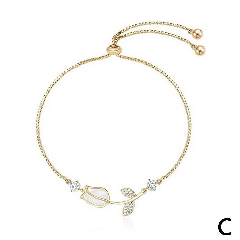 Thumbnail: Fashion Women Girls Tulip Necklace Earrings Flower Rhinestone Drop Dangle Earri