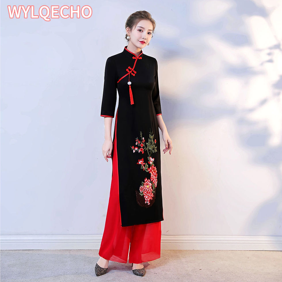 Thumbnail: 2024 Vietnam Ao Dai Cheongsam Traditional Oriental Dress Set Improved Vietnam A