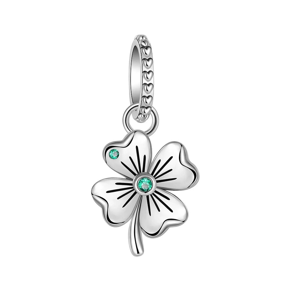 Miniatúra: 2022 New 925 Sterling SilverGreen Series Four-leaved Series Beads Charm Pendant