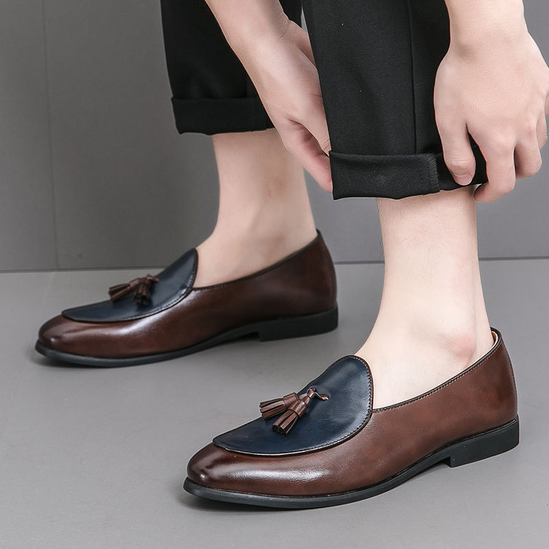 Miniaturbild: Men Dress Shoes slip on Shadow Patent Leather Luxury Fashion office work Shoes 