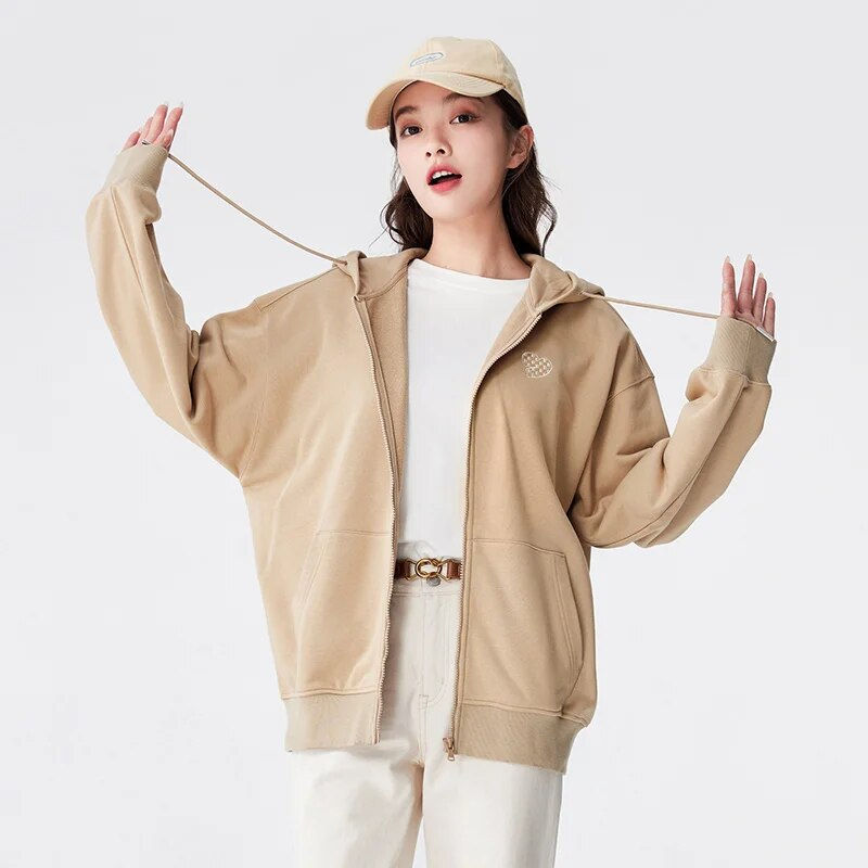Semir Women Coat Mid-Length Hooded Top Simple Versatile Autumn Loose Embroider