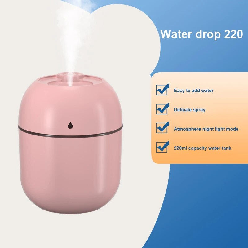 220ML Air Humidifier Ultrasonic Mini Car Diffuser Portable USB Essential Oils P