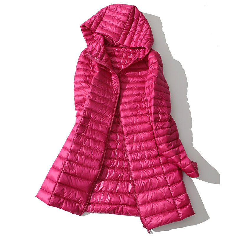 Autumn Hooded Duck Down Jackets Women 2023 Winter Ultralight Portable Long Puff