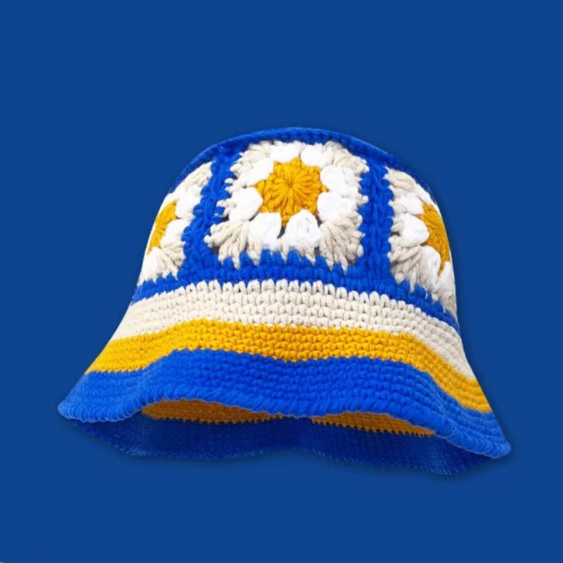 Miniatura: 2023 Autumn New Crochet Korean Handmade Bucket Hat Women Weaving Knitted Hat Y2