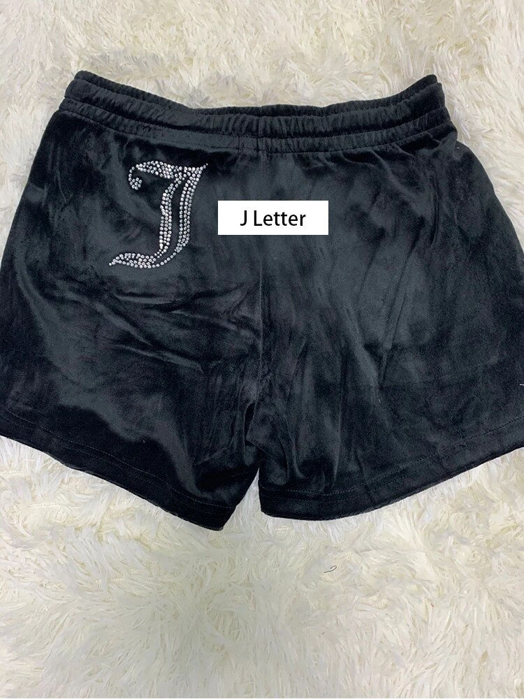 섬네일: Velour Shorts Y2k Women Clothing Biker Shorts Drawstring Sporty Short for Gym N