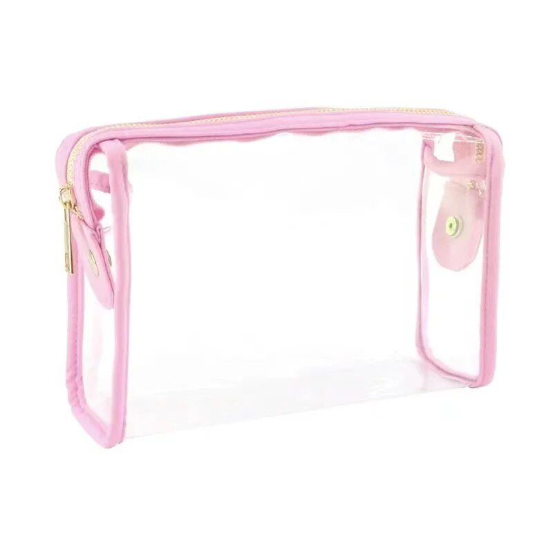 Thumbnail: New Clear Travel Make Up Cosmetic Bag Pouches Transparent Letter Patches Color 