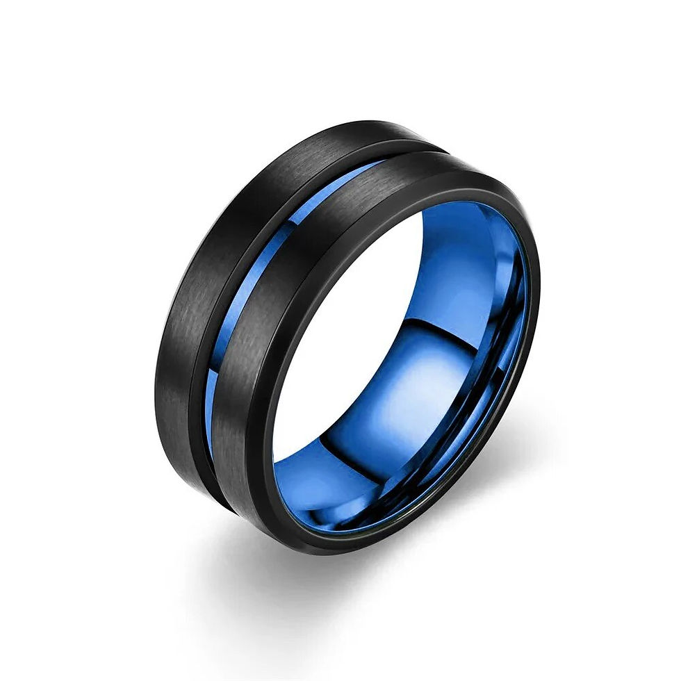 Miniatiūra: Fashion Couple Rings Women's White Rhinestones Zircon Ring Sets Men's Stainless
