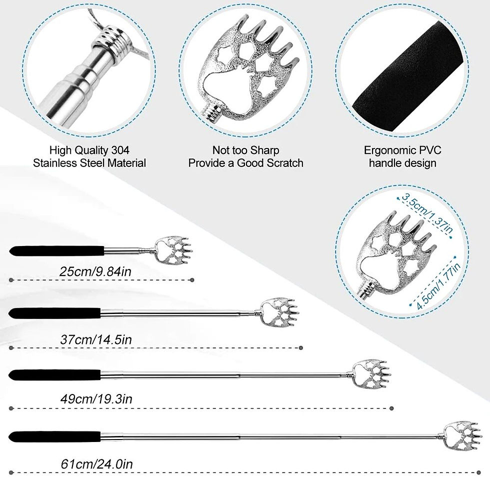 Thumbnail: Telescopic Back Scratcher Scratching Backscratcher Massager Kit Back Scraper Ex