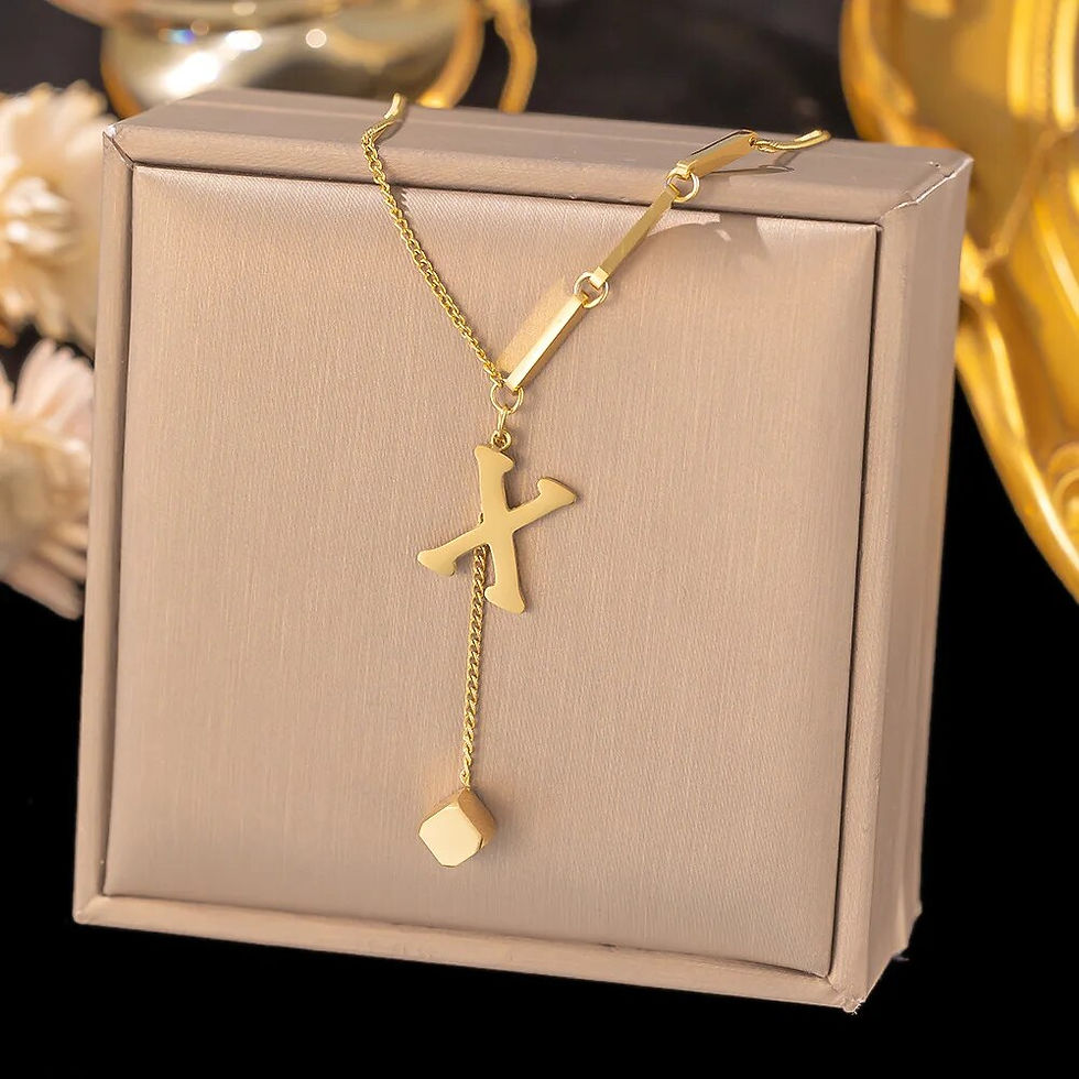 Miniatiūra: Stainless Steel Initial Letter Necklace For Women Gold Color 26 Alphabet Pendan