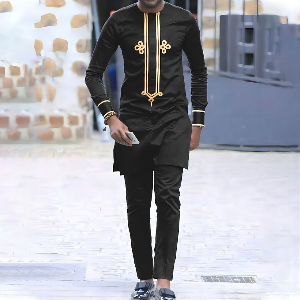 Thumbnail: Summer 2023 New Dashiki National Dress African Men's Printed Top And Trousers S