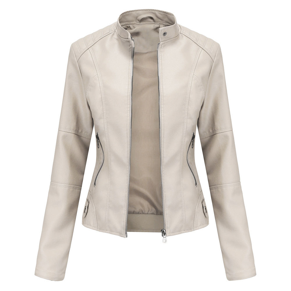 Womens Plus Size 3XL Faux Leather Motorcycle Jacket Women's Faux Leather Zipper