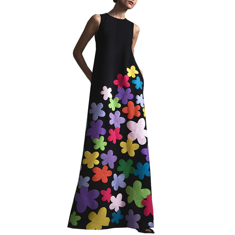 Miniature : European And American Women's Sleeveless Printed Dresses