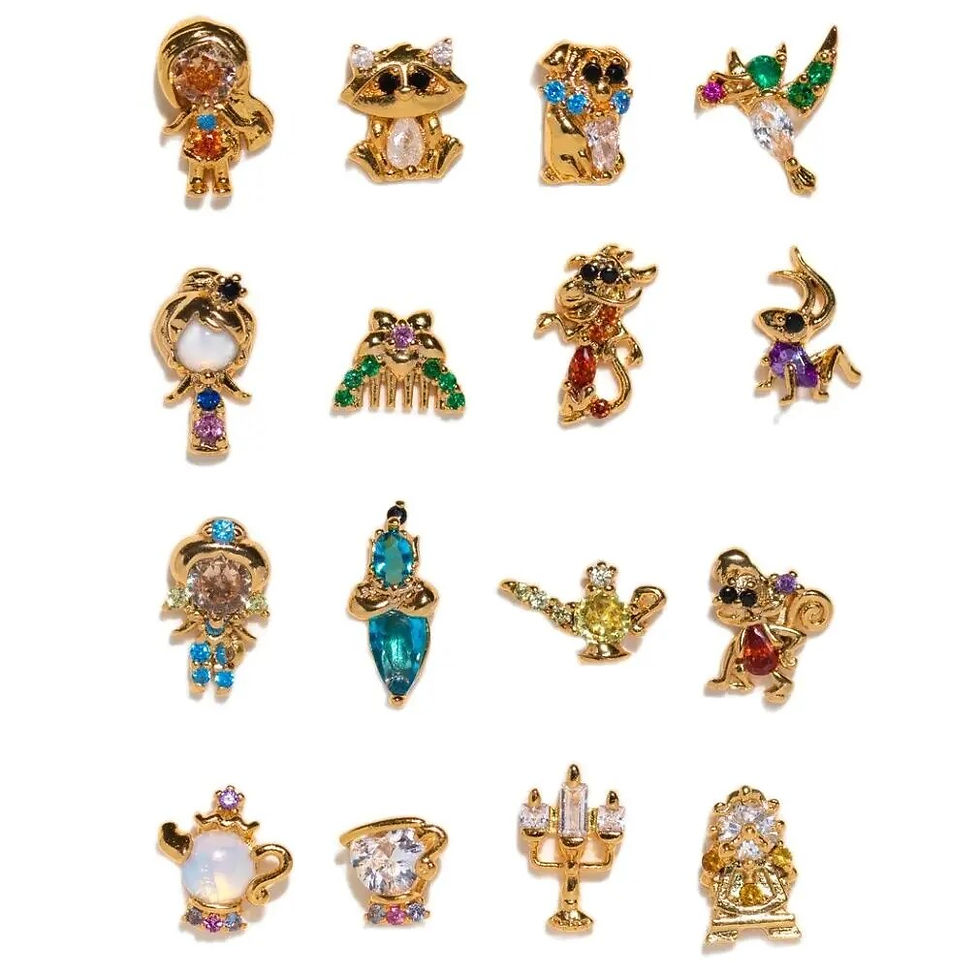 Miniatura: 4PCS/Set 925 Silver Needles Ins Colorful Zircon Stud Earrings For Women Jewelry