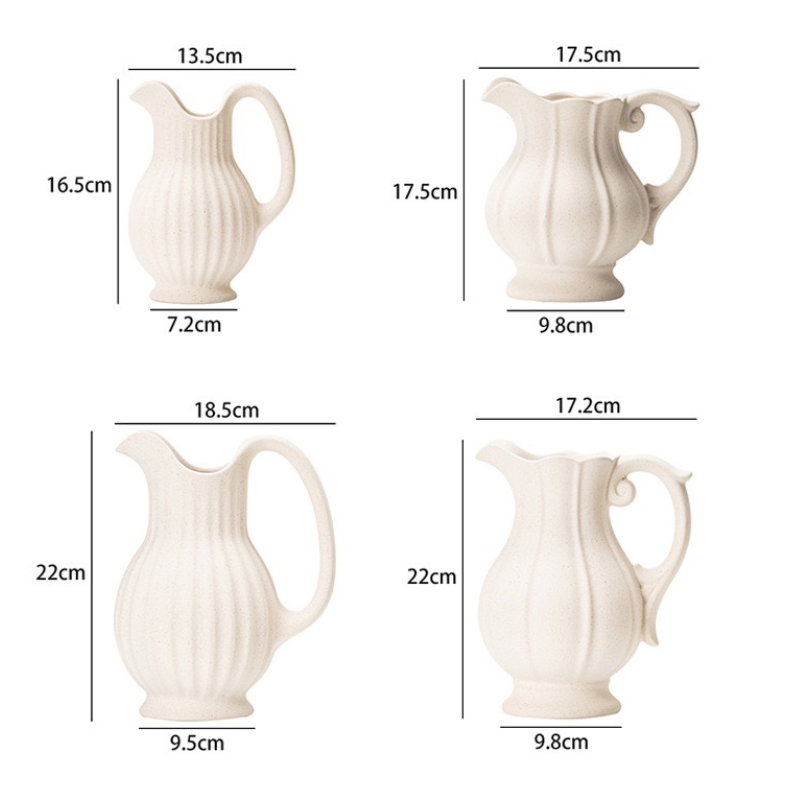 Thumbnail: Creativity Country Style Desktop Vase Vintage White Jug Vase Garden Watering Ce