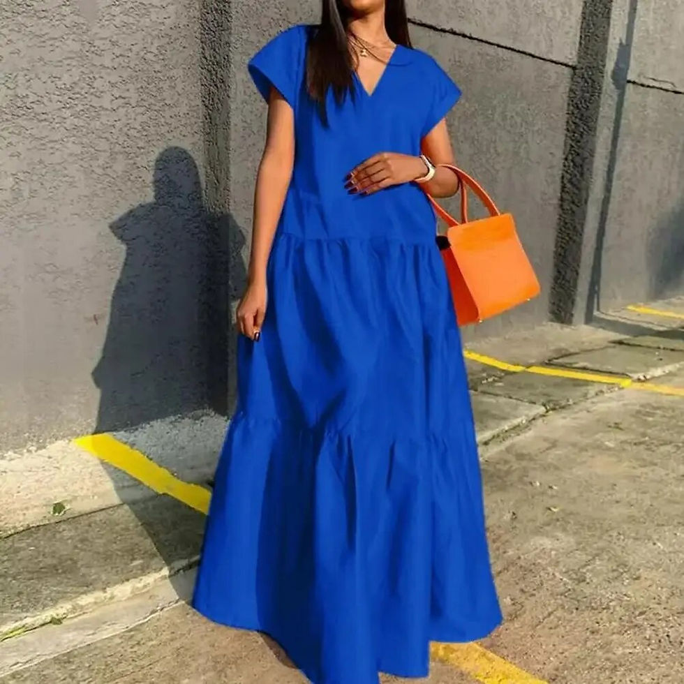 Miniature : Women Ruffles Sundress Elegant Casual Party Beach Dress Vintage Boho Midi Dress