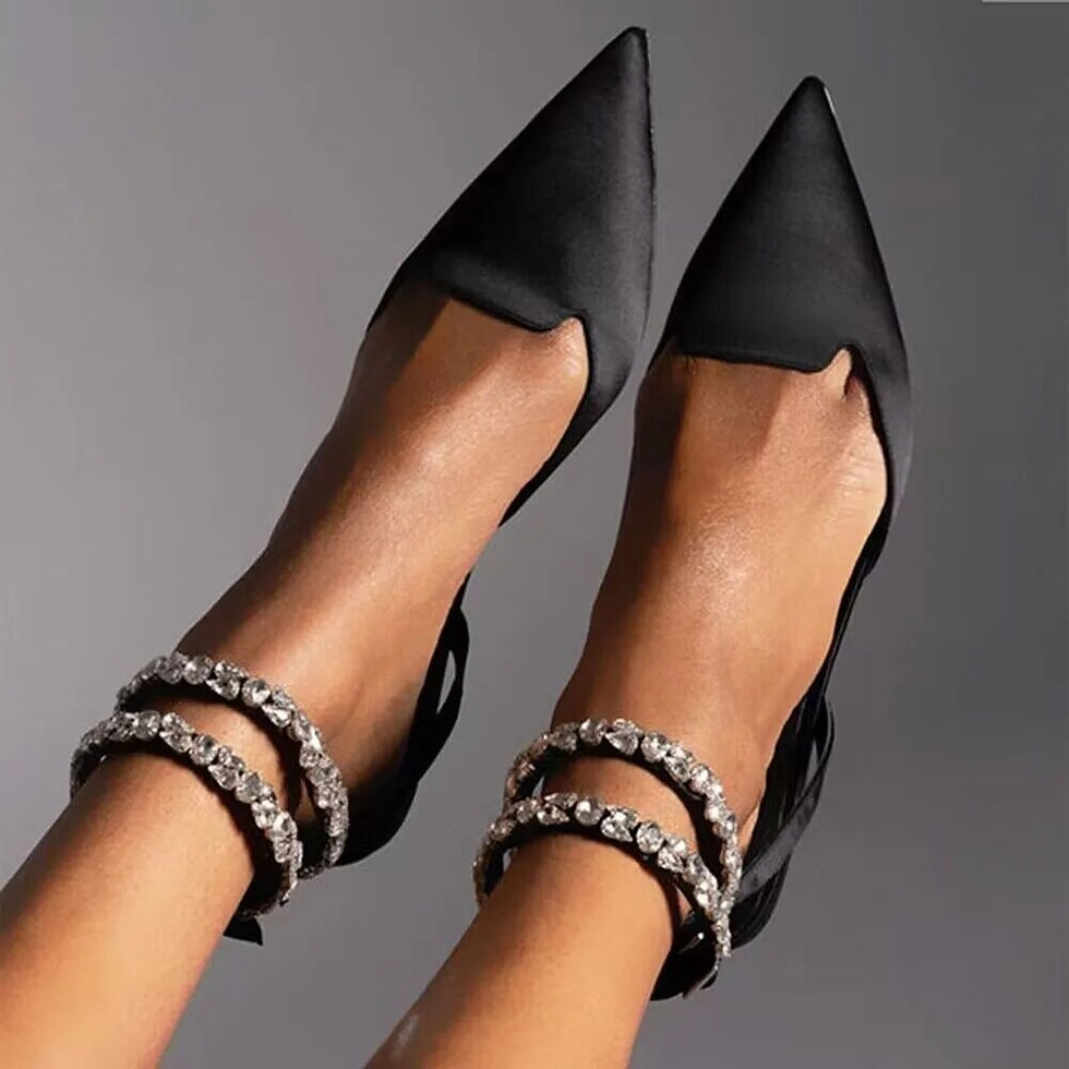 Miniatura: Women Flat Shoes Summer 2023 Fashion Beautiful Rhinestone Shoes Back Strap Lazy