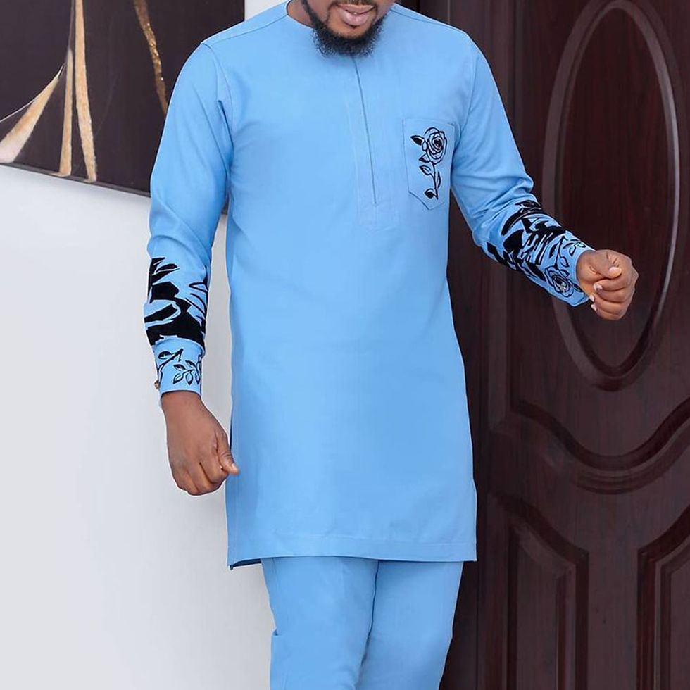 Miniaturbild: Dashiki African Ethnic Men's Long-Sleeved T-Shirt Trousers Suit Personality Pri
