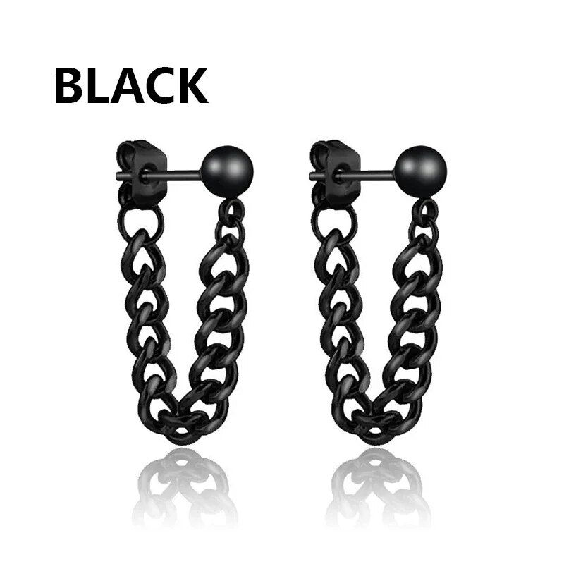 Thumbnail: 2pc korean Fashion Cross feather Stud Earrings Punk Rock Style For Women men Hi