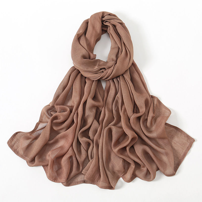Thumbnail: Ramadan Solid Color Big Size Cotton Rayon Hijab Scarf Women Muslim Headscarf Wr