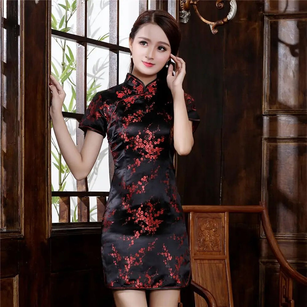 Thumbnail: Plus Size 3XL 4XL 5XL 6XL Chinese Qipao Classic Women Satin Cheongsam Oriental 